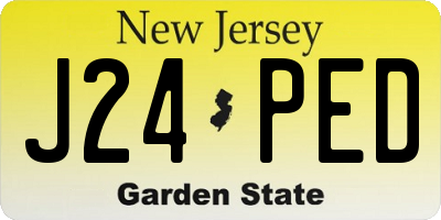 NJ license plate J24PED