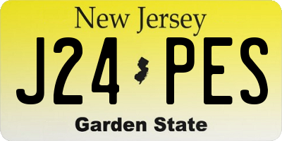 NJ license plate J24PES