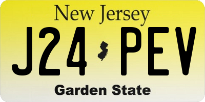 NJ license plate J24PEV