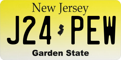 NJ license plate J24PEW