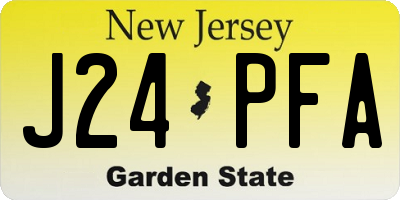 NJ license plate J24PFA