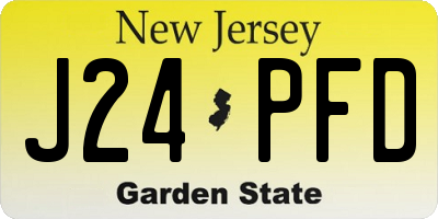 NJ license plate J24PFD