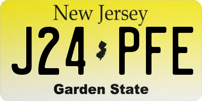 NJ license plate J24PFE