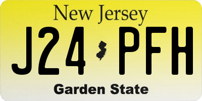 NJ license plate J24PFH