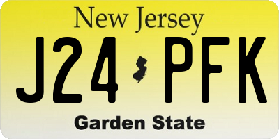 NJ license plate J24PFK
