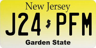 NJ license plate J24PFM