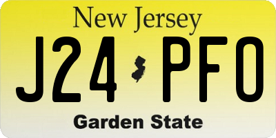 NJ license plate J24PFO