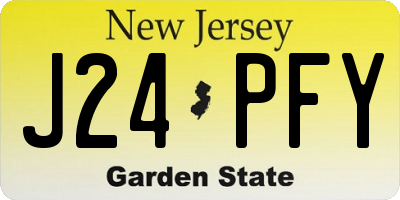 NJ license plate J24PFY