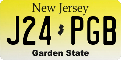 NJ license plate J24PGB