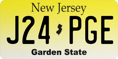NJ license plate J24PGE