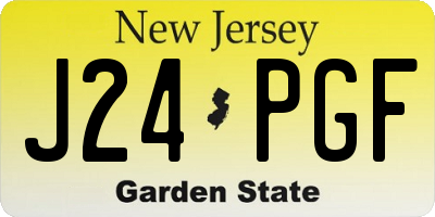 NJ license plate J24PGF