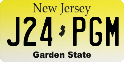 NJ license plate J24PGM