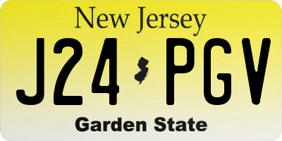 NJ license plate J24PGV