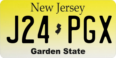 NJ license plate J24PGX