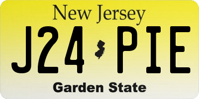 NJ license plate J24PIE