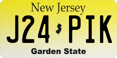 NJ license plate J24PIK
