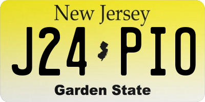 NJ license plate J24PIO