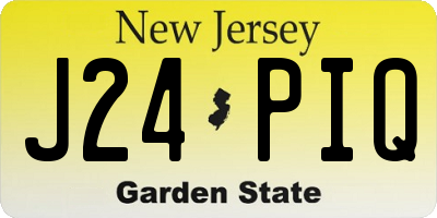NJ license plate J24PIQ