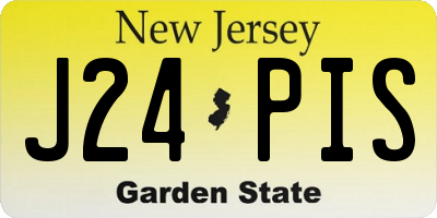 NJ license plate J24PIS