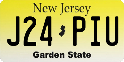NJ license plate J24PIU