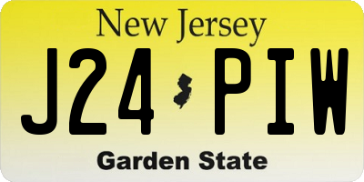 NJ license plate J24PIW