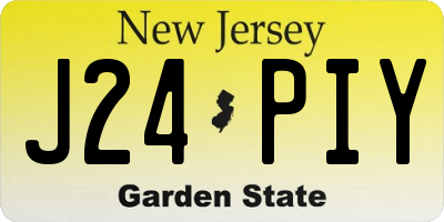 NJ license plate J24PIY
