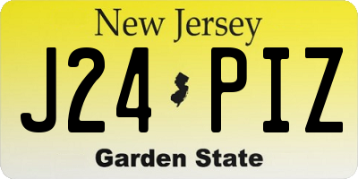 NJ license plate J24PIZ