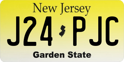 NJ license plate J24PJC