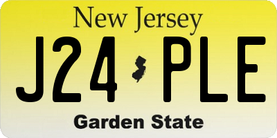 NJ license plate J24PLE