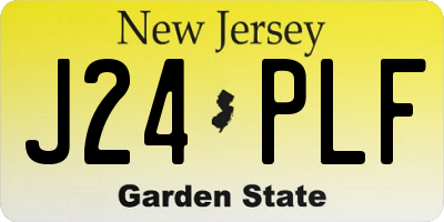 NJ license plate J24PLF