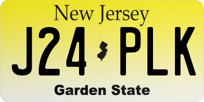 NJ license plate J24PLK