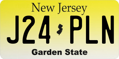 NJ license plate J24PLN