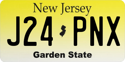 NJ license plate J24PNX
