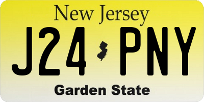 NJ license plate J24PNY