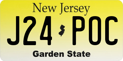 NJ license plate J24POC