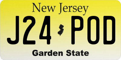 NJ license plate J24POD