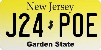 NJ license plate J24POE