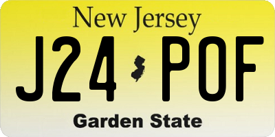 NJ license plate J24POF