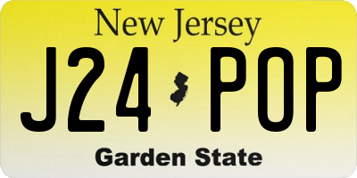 NJ license plate J24POP