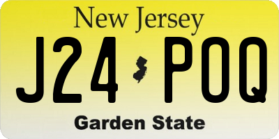 NJ license plate J24POQ
