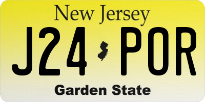 NJ license plate J24POR