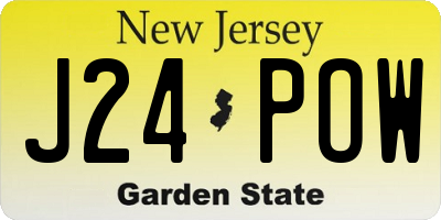 NJ license plate J24POW