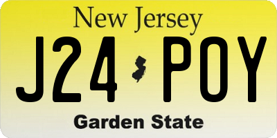 NJ license plate J24POY