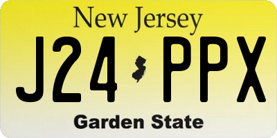 NJ license plate J24PPX