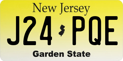NJ license plate J24PQE