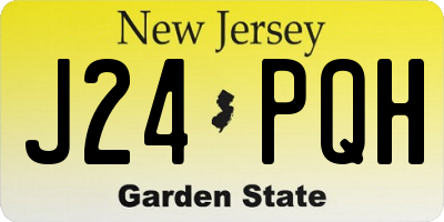 NJ license plate J24PQH
