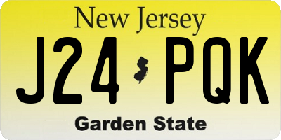 NJ license plate J24PQK