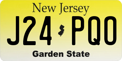 NJ license plate J24PQO