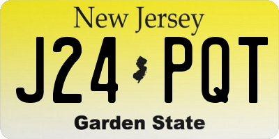 NJ license plate J24PQT