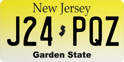 NJ license plate J24PQZ